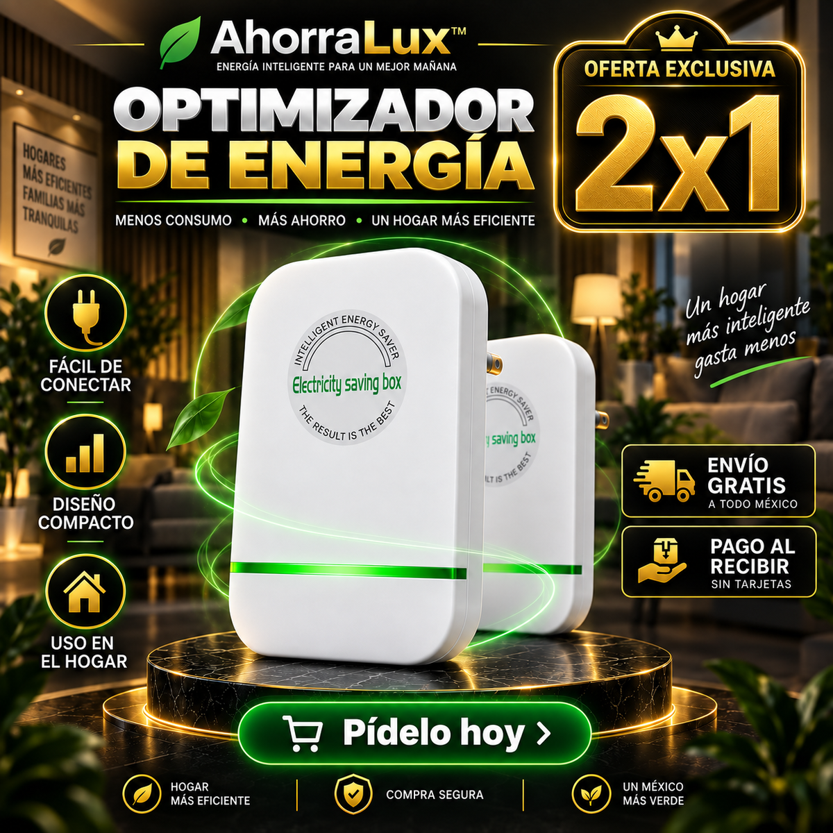 Pack de 2 AhorraLux™ | Optimizadores de Energía para el Hogar