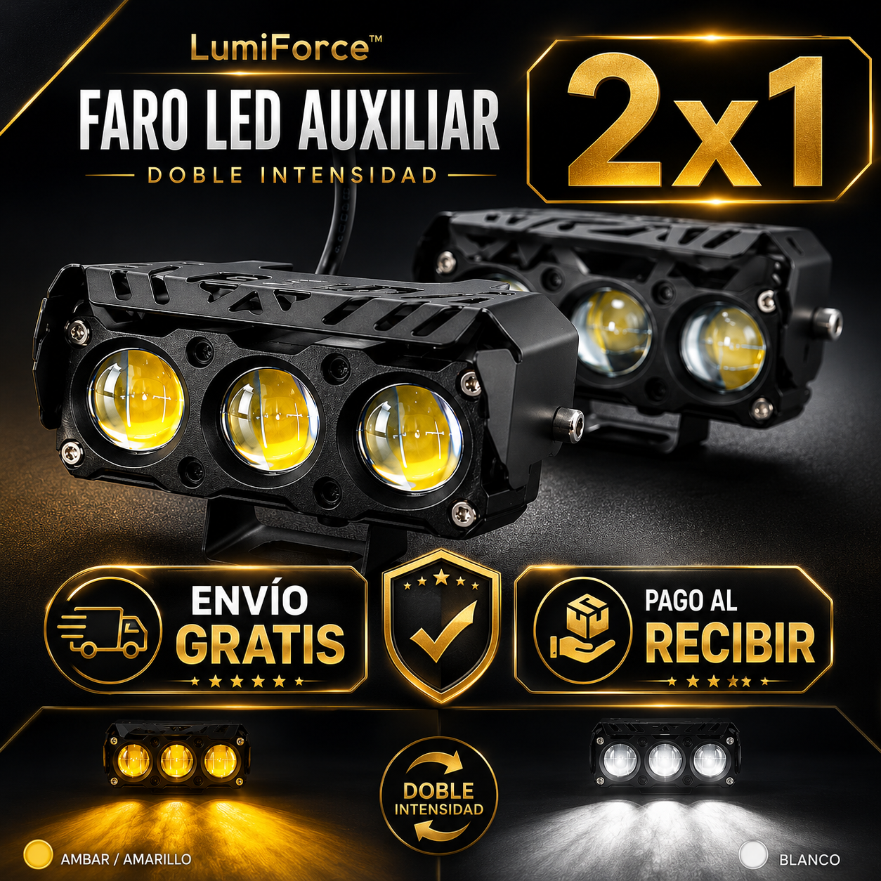 LumiForce™ | Faro LED Auxiliar Doble Intensidad