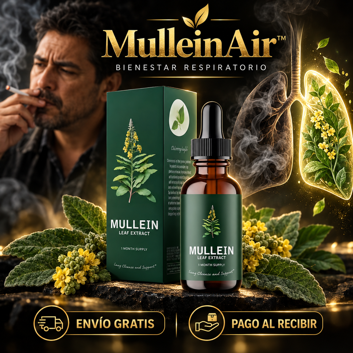MulleinAir™ | Gotas de Gordolobo para Bienestar Respiratorio