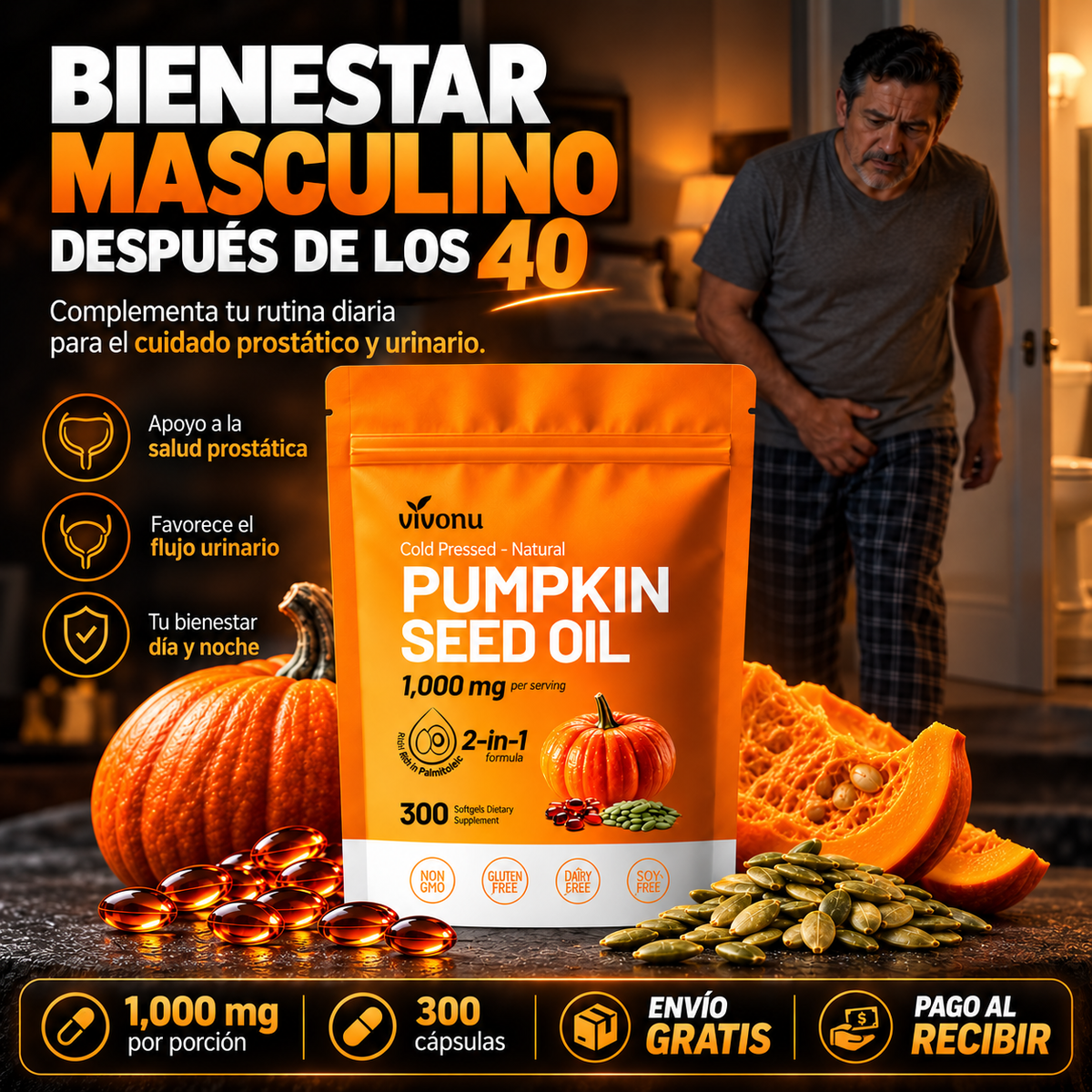 ProstaSeed™ | Aceite de Semilla de Calabaza 1,000 mg