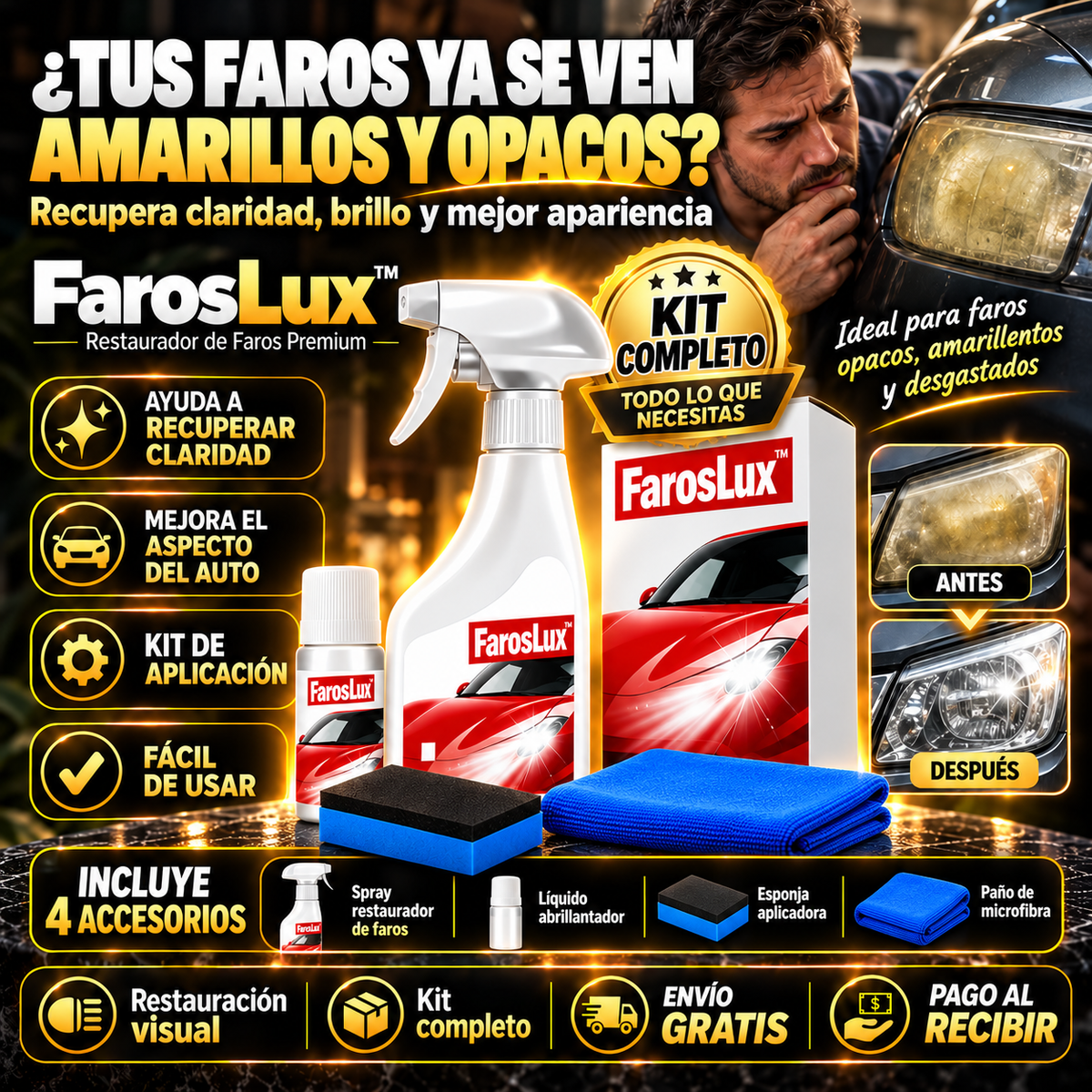 FarosLux™ | Restaurador de Faros Premium