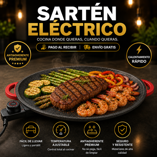TitanCook™ | Sartén Eléctrico Antiadherente Premium