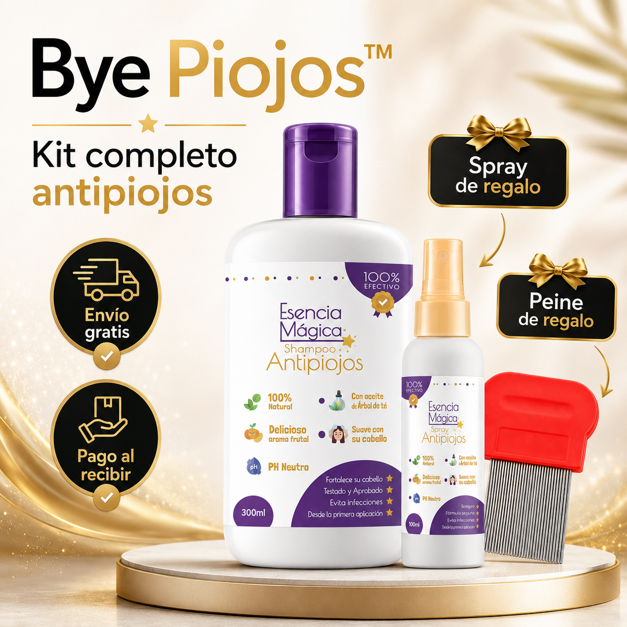 Bye Piojos™ | Kit completo antipiojos para niños y adultos
