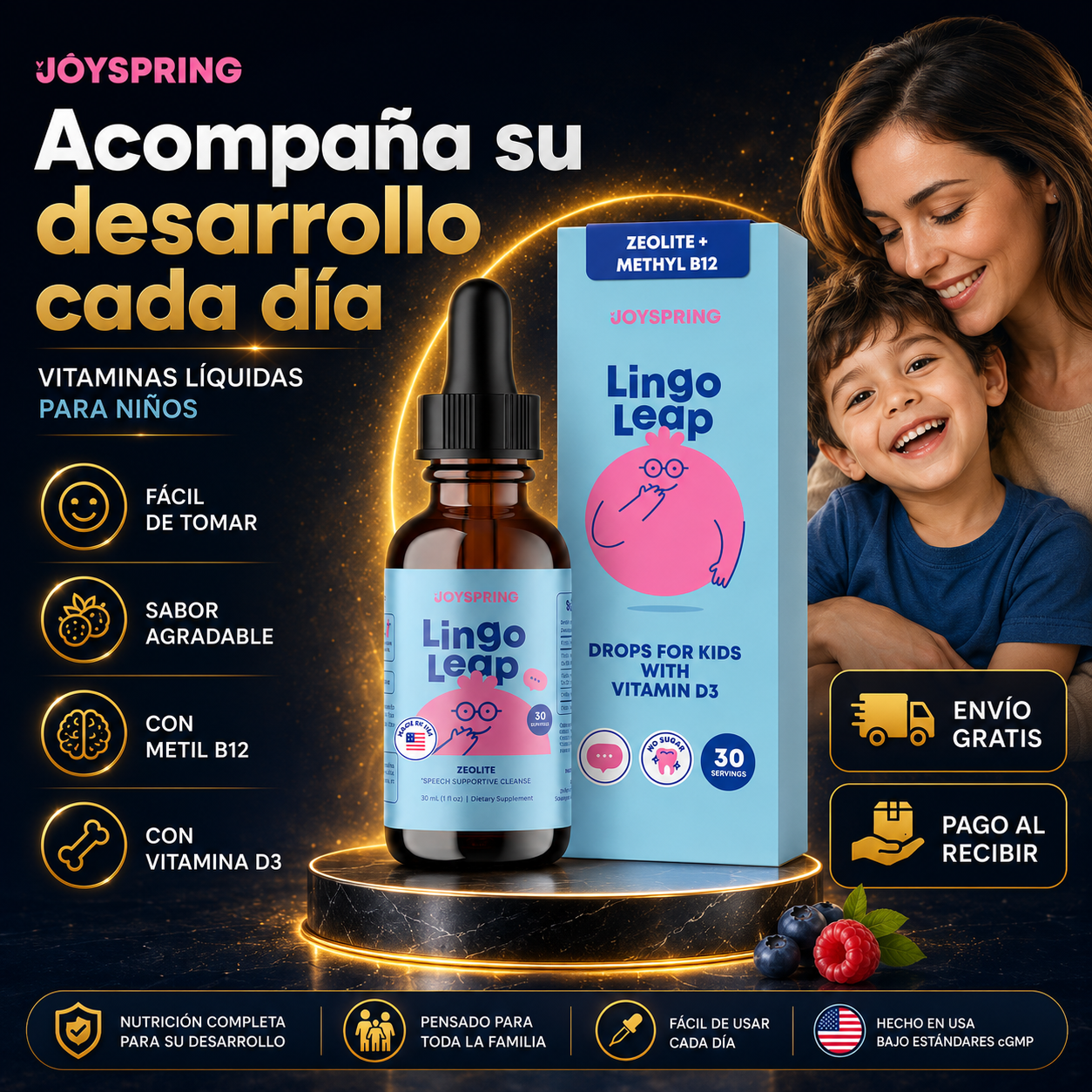 Lingo Leap™ | Vitaminas Líquidas para Comunicación y Aprendizaje