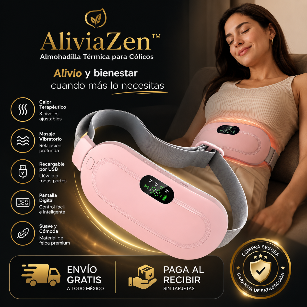 AliviaZen™ | Almohadilla Térmica para Cólicos