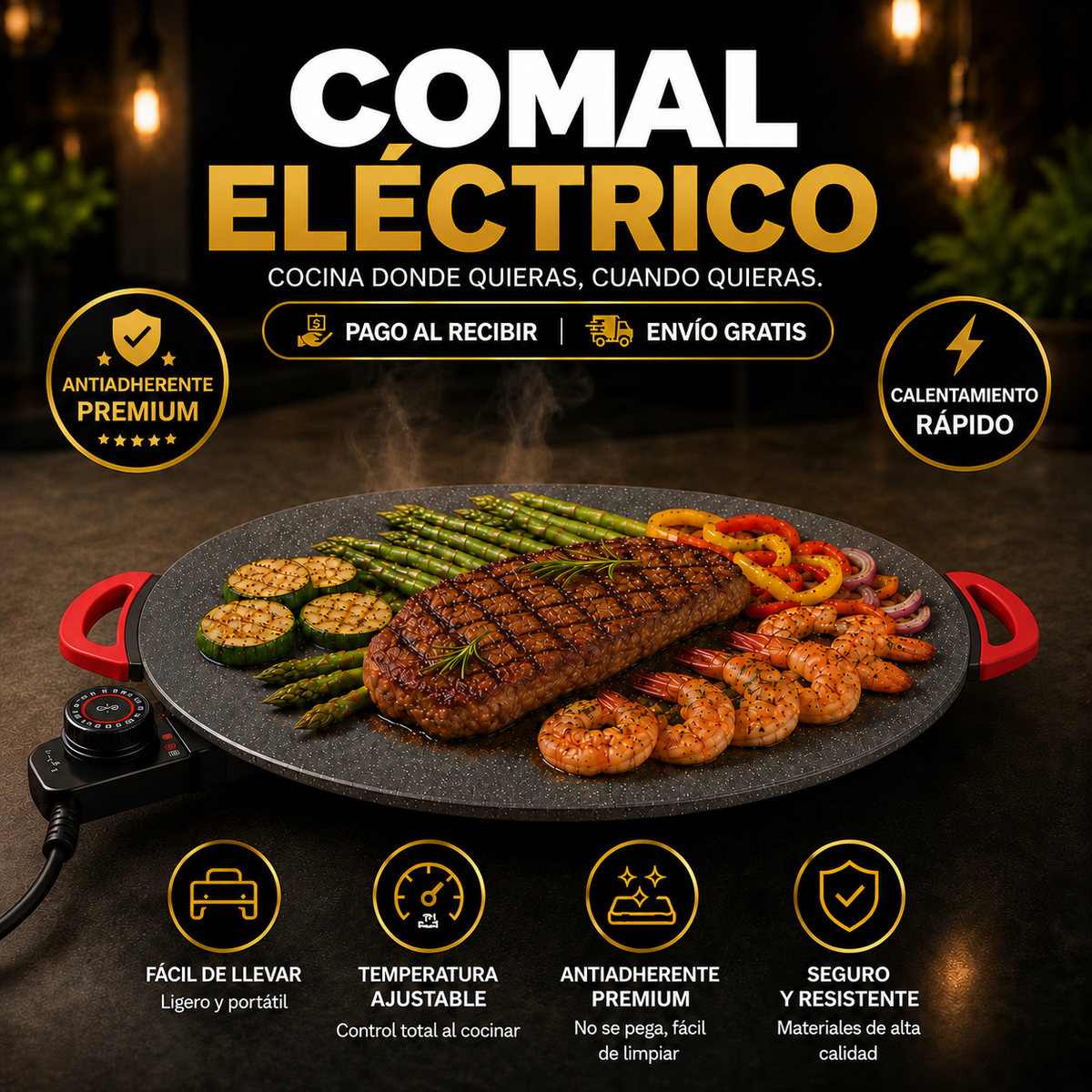 TitanCook™ | Comal Eléctrico Antiadherente